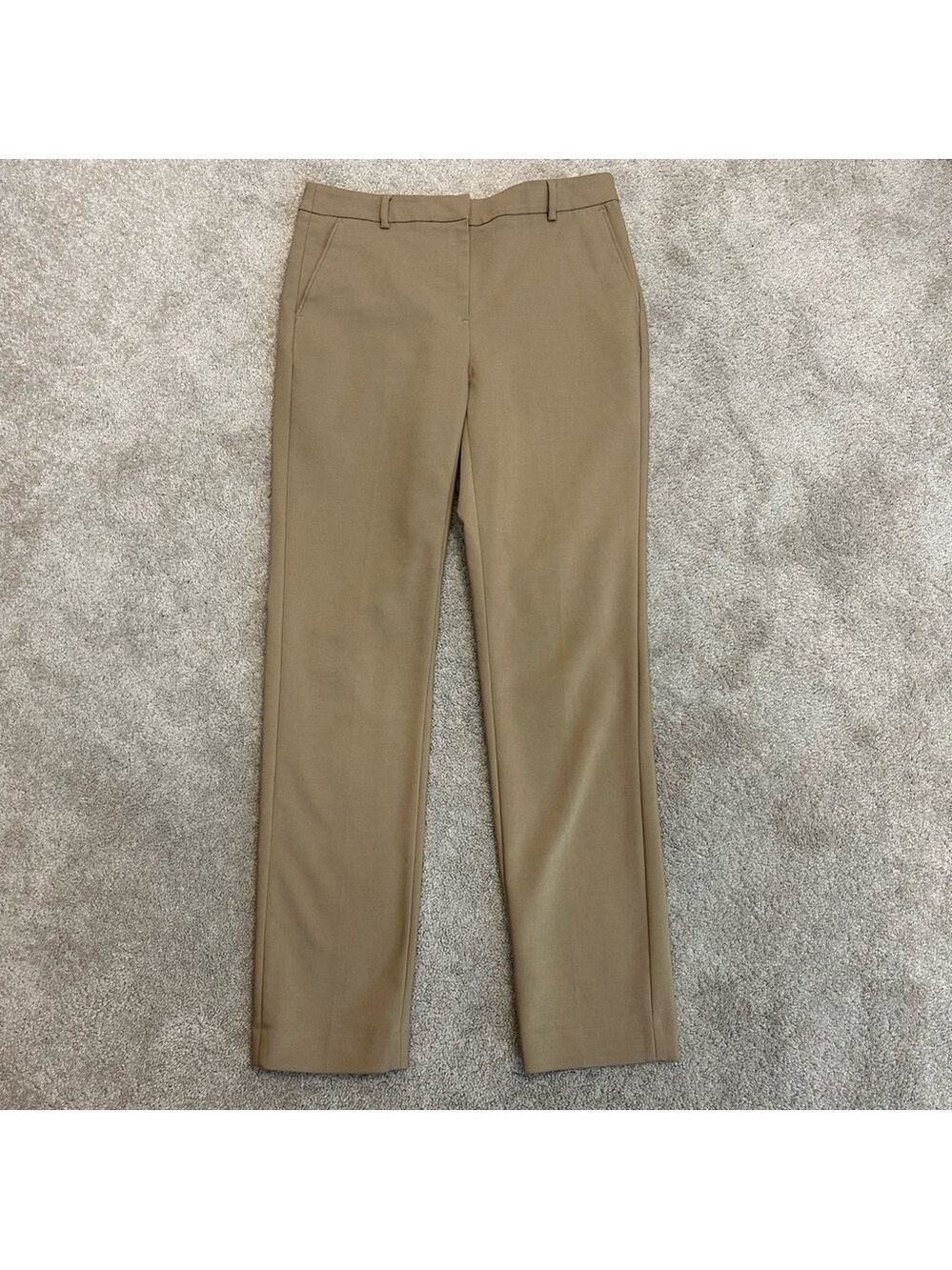RW&CO camel tan brown Suiting signature fit slim leg pants Sz 6 business career